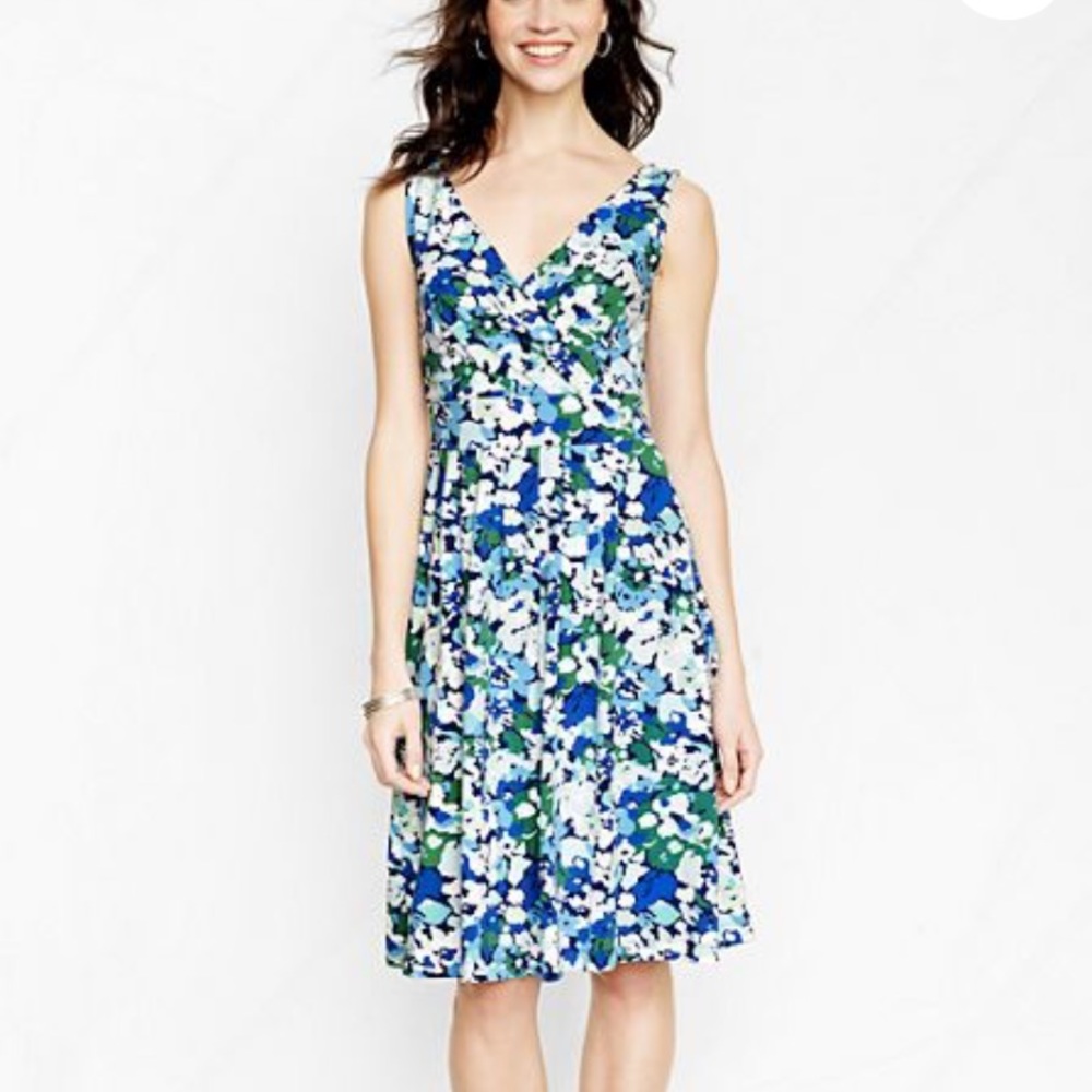 Lands End Dress, Floral Pattern. Size S (6-8)